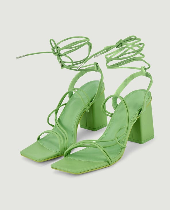 Sandales avec brides à nouer vert anis - Pimkie