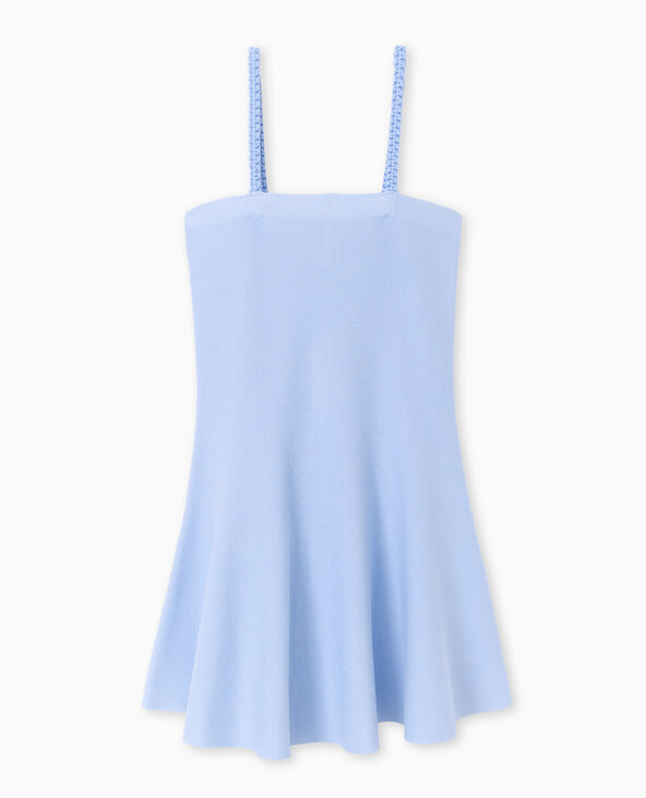 Robe patineuse en maille avec bretelles fantaisie bleu - Pimkie