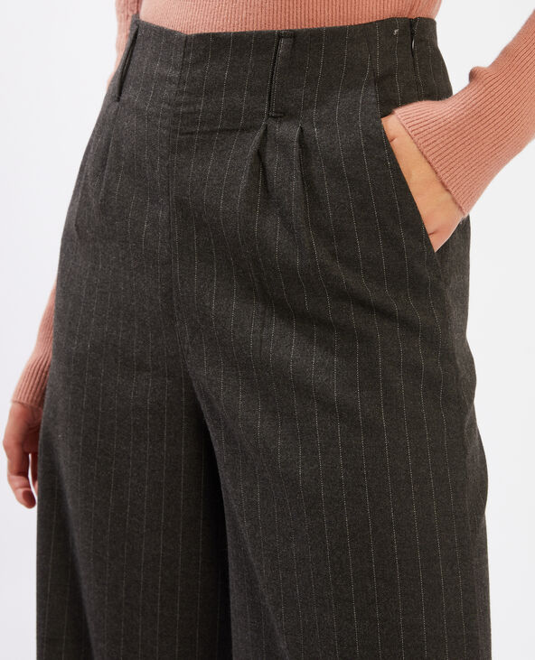 Pantalon large gris chiné - Pimkie