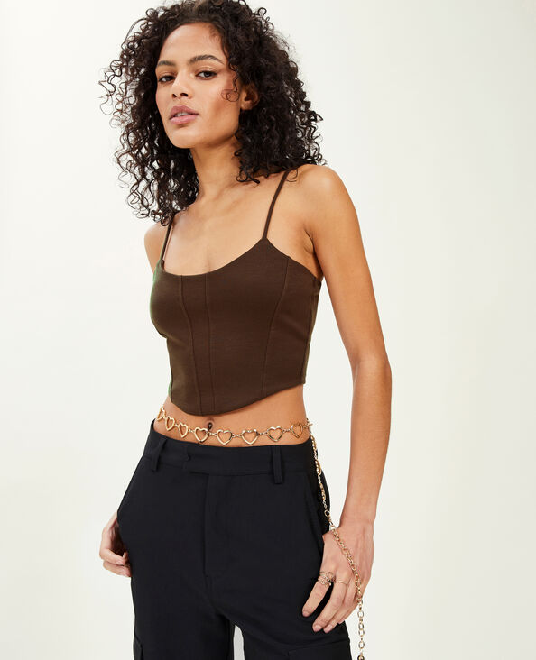 Brassière à bretelles marron - Pimkie