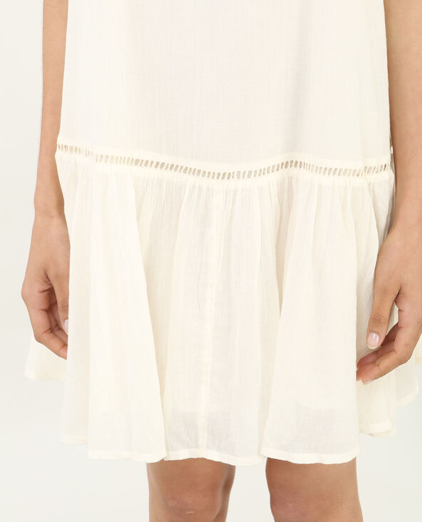 Robe volantée ajourée blanc - Pimkie