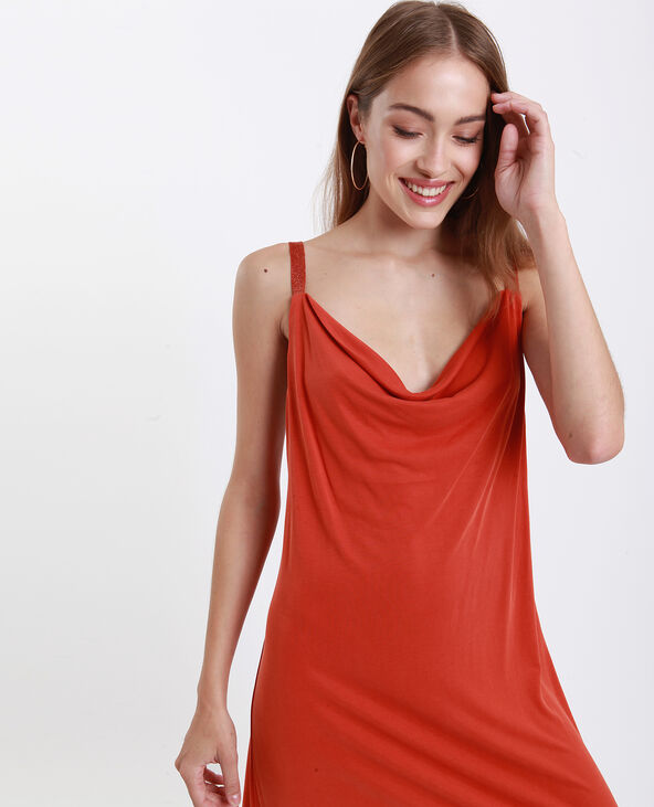 Robe longue fluide marron - Pimkie