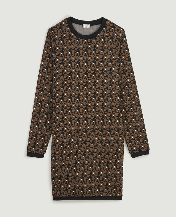 Robe courte en maille marron - Pimkie