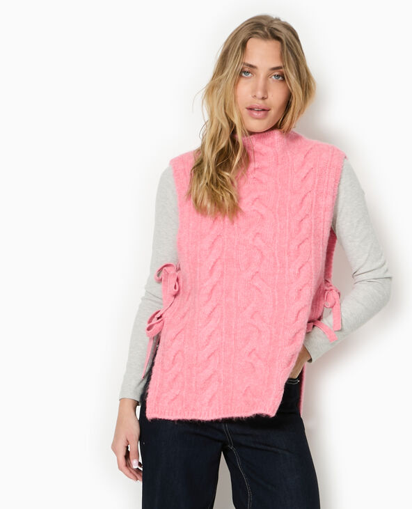 Pull sans manches avec nouettes sur les côtés rose - Pimkie