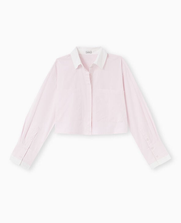 Chemise cropped bicolore rose clair - Pimkie