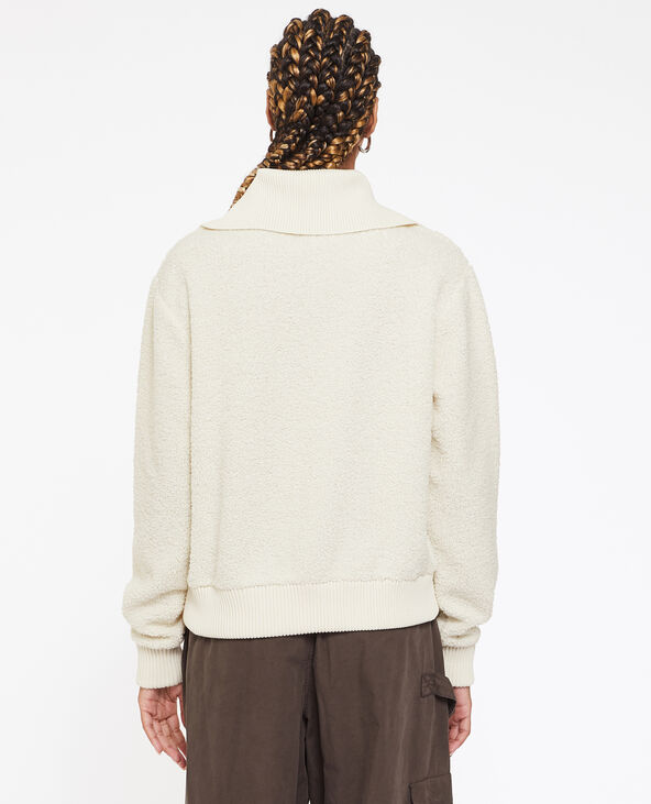 Sweat en sherpa avec col camionneur sable - Pimkie