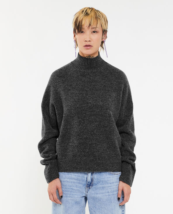 Pull oversize col montant gris foncé - Pimkie