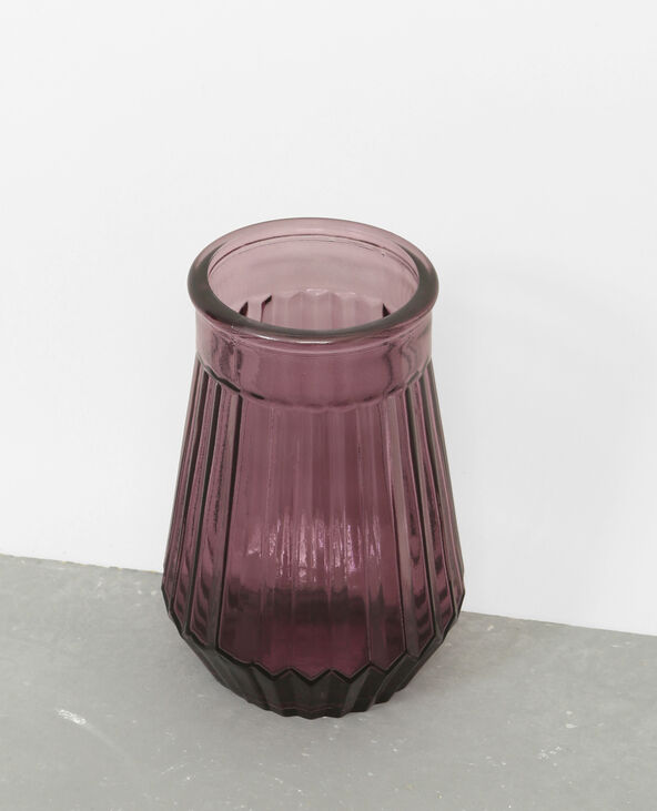 Vase en verre coloré gris foncé - Pimkie