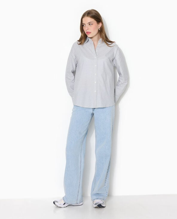 Chemise ample et droite à carreaux bleu - Pimkie