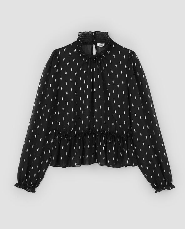 Chemisier transparent à motifs brillants noir - Pimkie