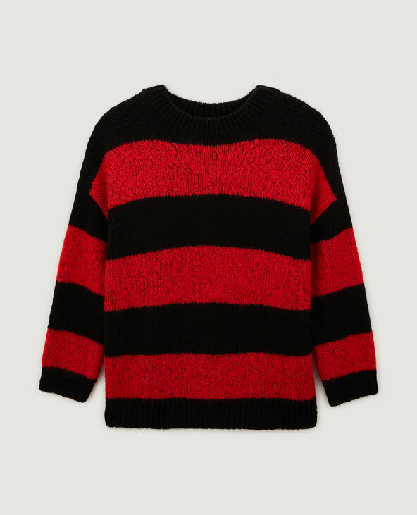 Pull oversize à rayures rouge - Pimkie