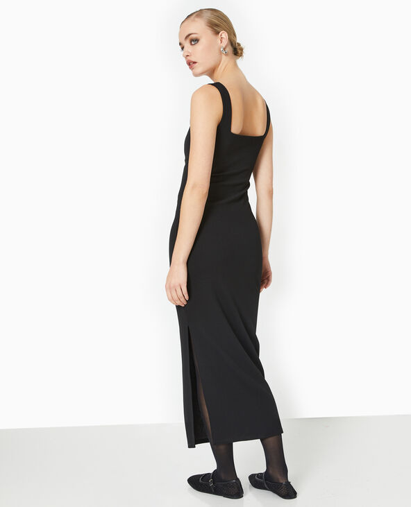 Robe longue à bretelles encolure carrée  noir - Pimkie