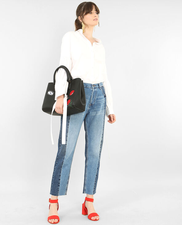 Jean mum bicolore bleu - Pimkie