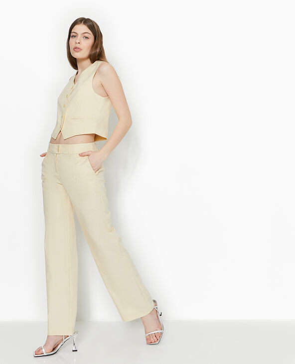 Pantalon droit taille basse beige - Pimkie