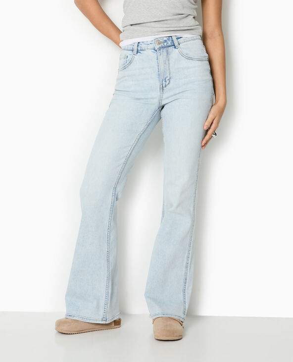 Jean flare taille haute bleu clair - Pimkie