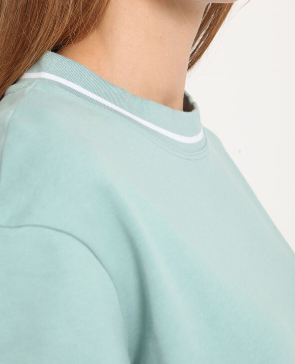 Sweat uni vert de gris - Pimkie