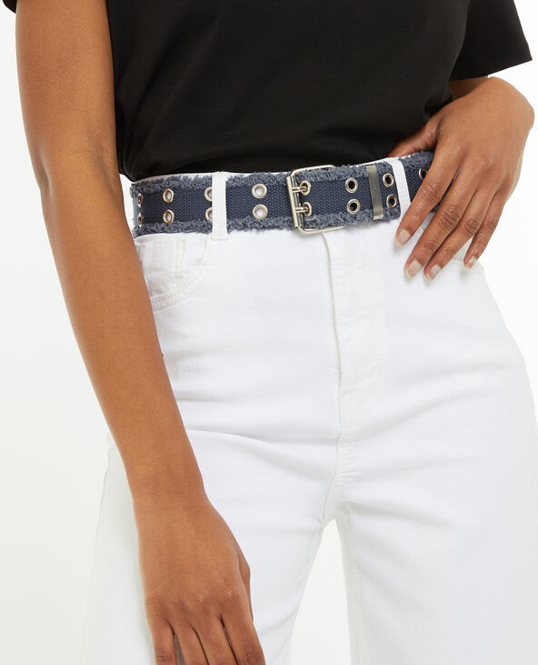 Ceinture effet jean avec œillets bleu clair - Pimkie