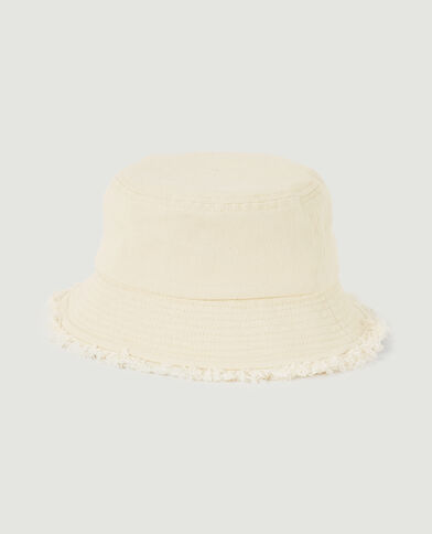 Bob en toile avec bords effilochés blanc - Pimkie