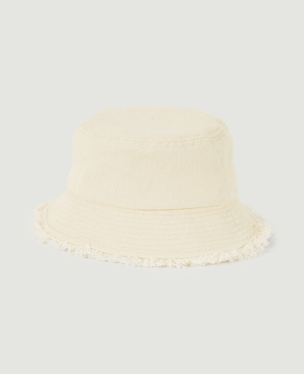 Bob en toile avec bords effilochés blanc - Pimkie