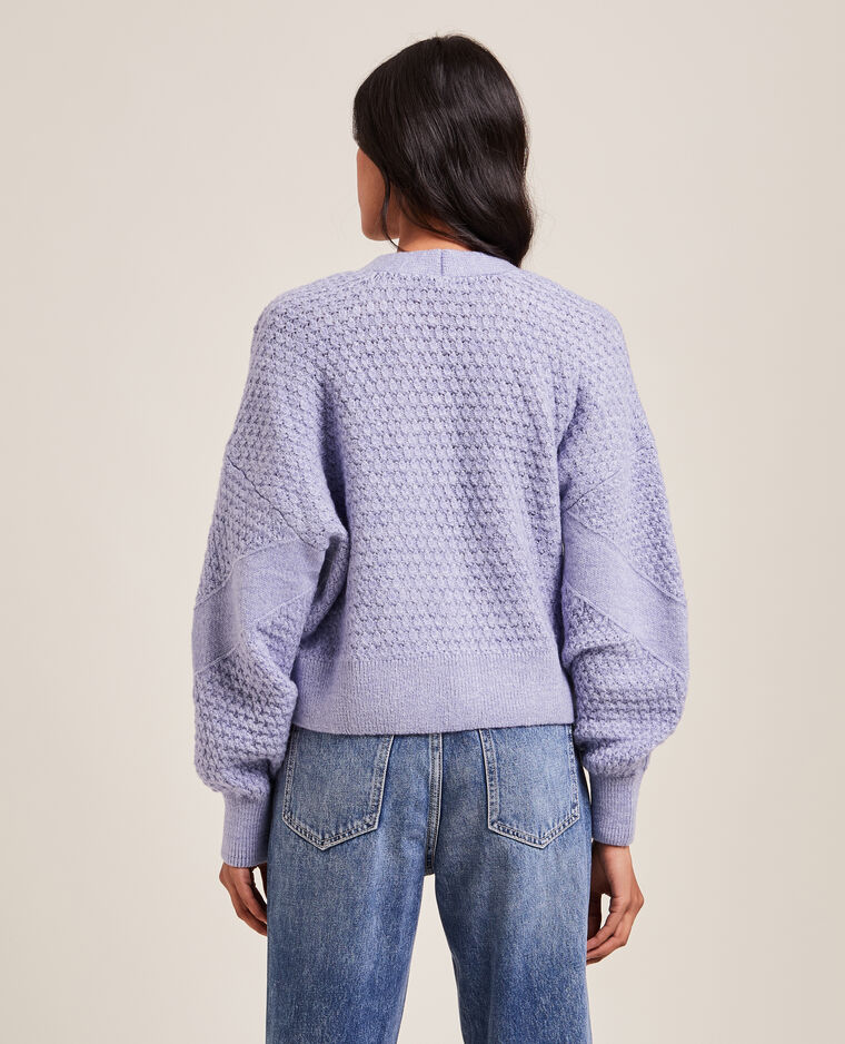 Gilet maille fantaisie boutons strass lilas - Pimkie