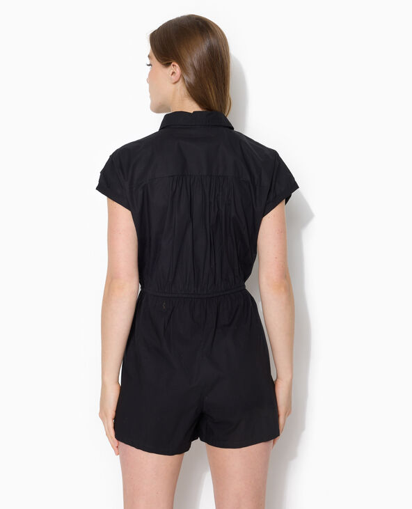 Combishort chemise avec taille élastiquée noir - Pimkie