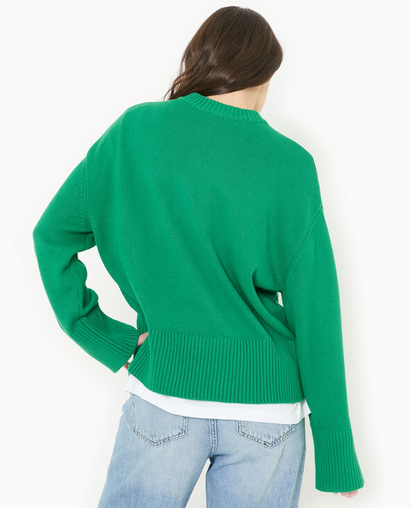 Pull oversize avec grands bord-côtes vert - Pimkie