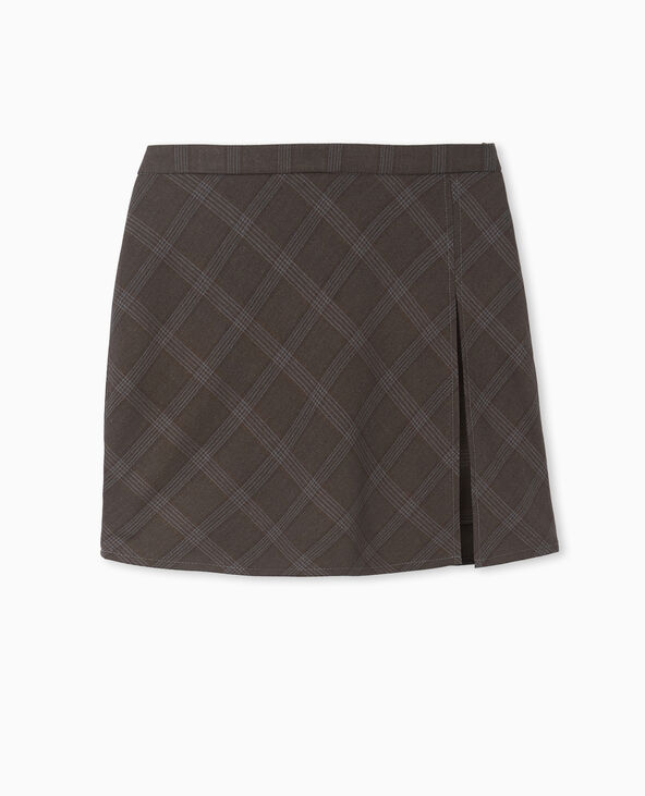 Jupe-short à carreaux noir - Pimkie