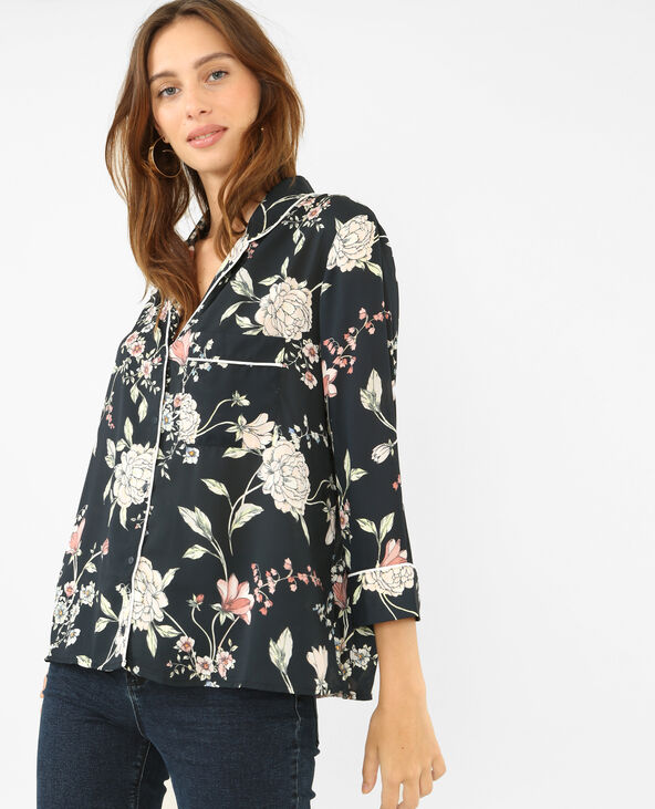 Chemise style pyjama noir - Pimkie