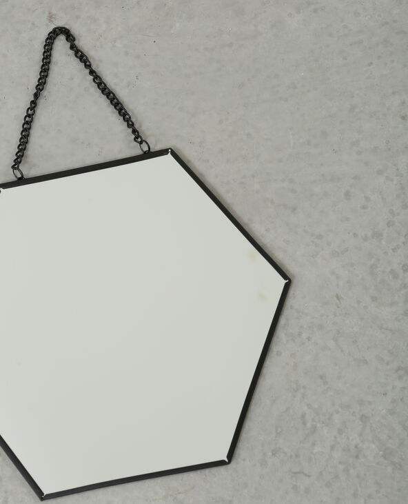 Petit miroir hexagonal noir - Pimkie