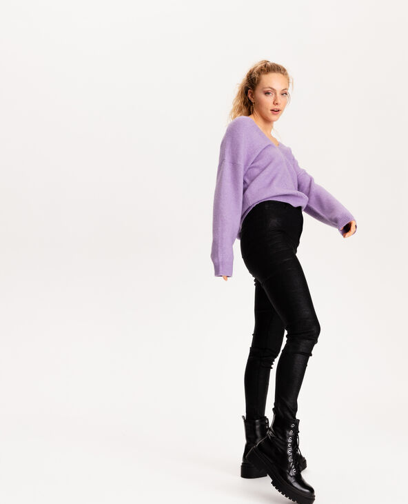 Pull col V torsadé violet - Pimkie
