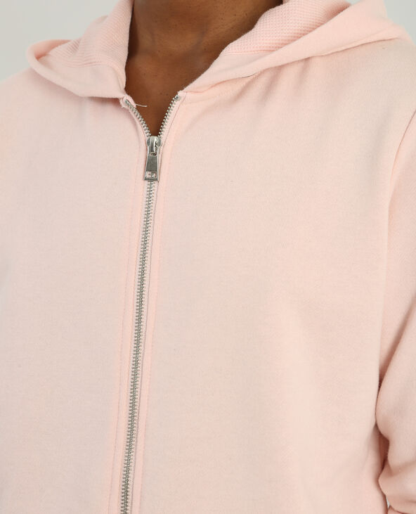 Sweat zippé à capuche rose - Pimkie
