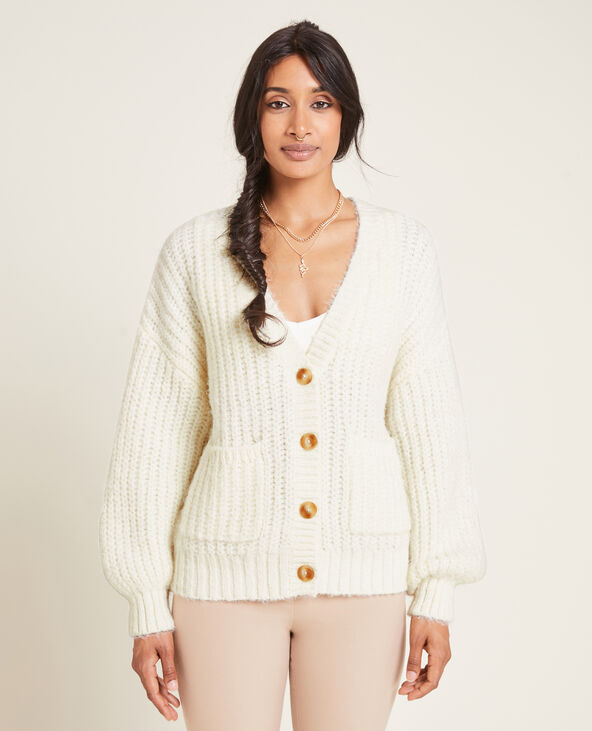 Gilet en grosses mailles blanc - Pimkie