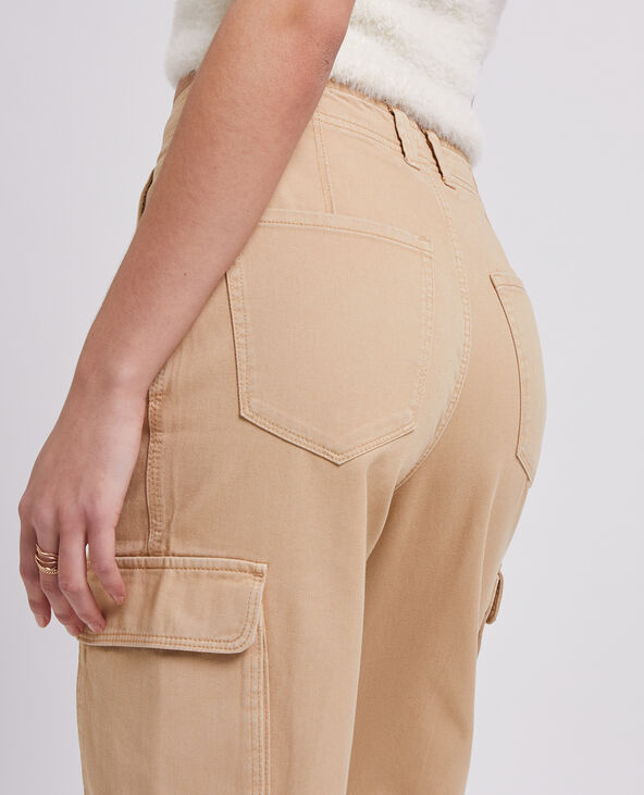 Pantalon droit cargo taille haute blanc - Pimkie