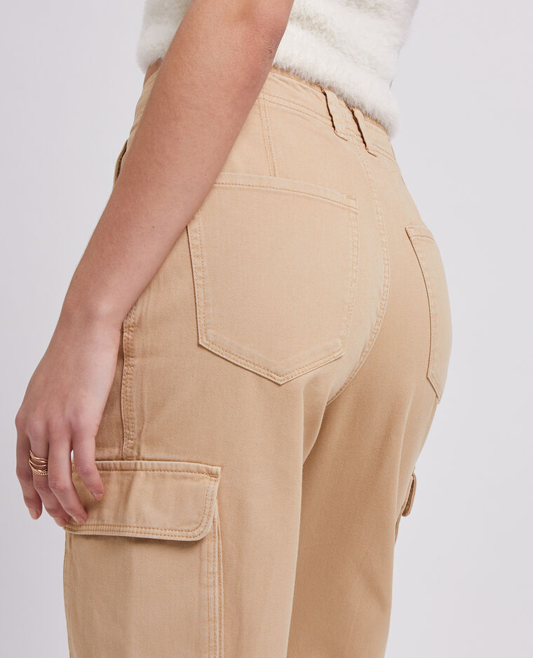 Pantalon droit cargo taille haute blanc - Pimkie