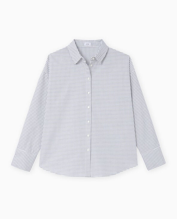 Chemise ample et droite à carreaux bleu - Pimkie