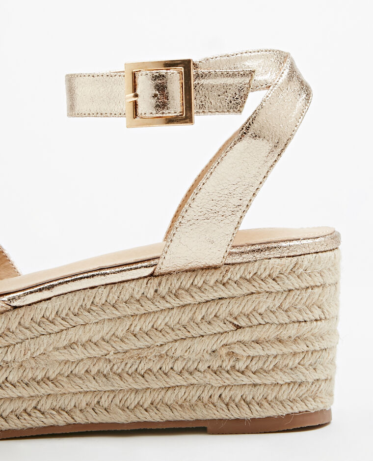 chaussure doré compensé