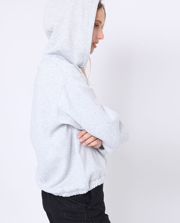 Sweat à capuche gris chiné - Pimkie