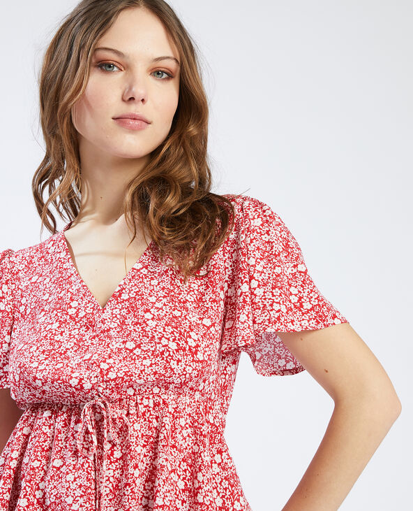 Top fluide à fleurs rouge - Pimkie