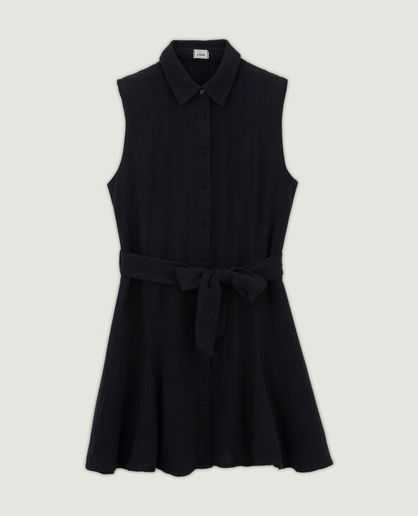 Robe sans manches gaze de coton noir - Pimkie