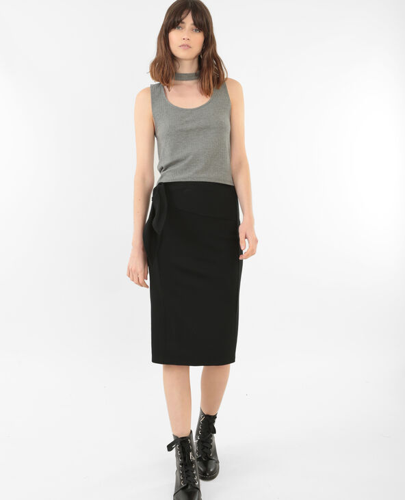 Cropped top choker gris chiné - Pimkie