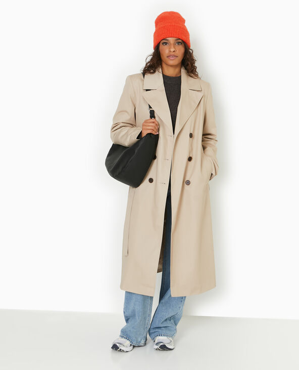 Trench long avec ceinture beige - Pimkie