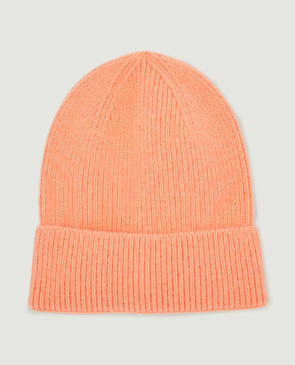 Bonnet avec revers orange - Pimkie