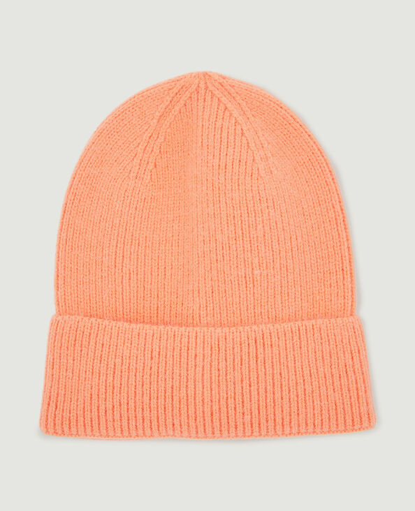 Bonnet avec revers orange - Pimkie
