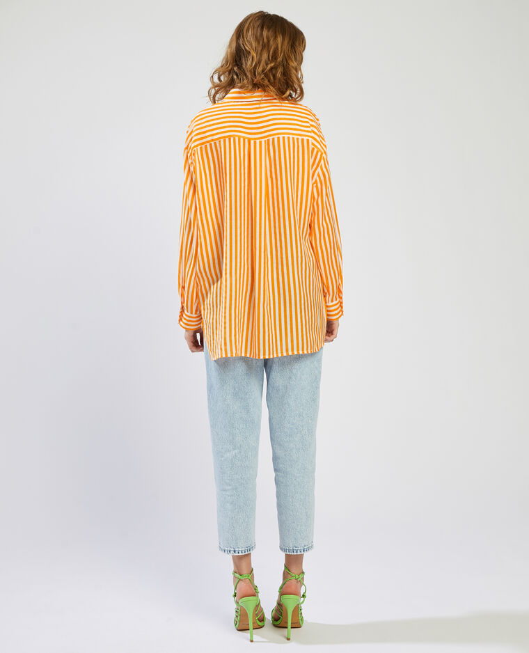 Chemise fluide rayée orange - Pimkie