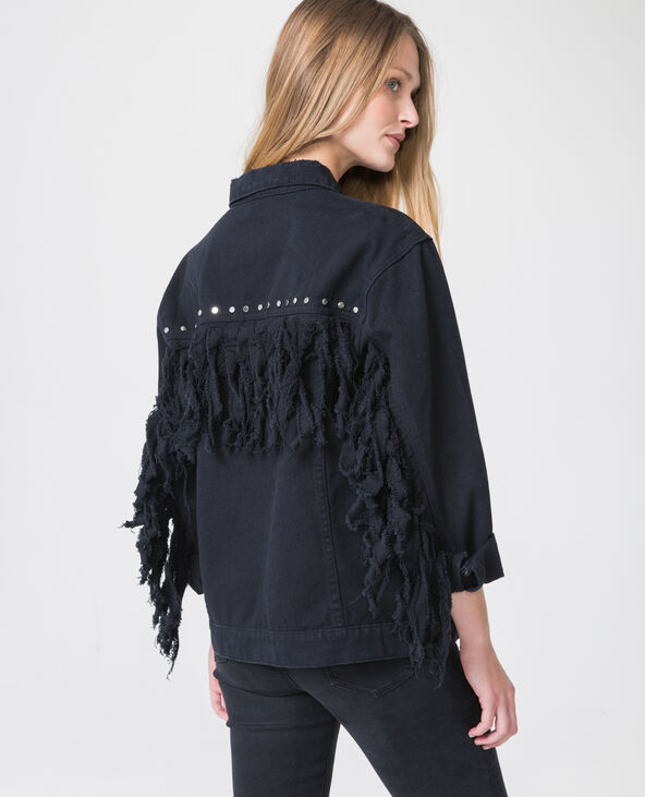 Veste en sales jeans a frange