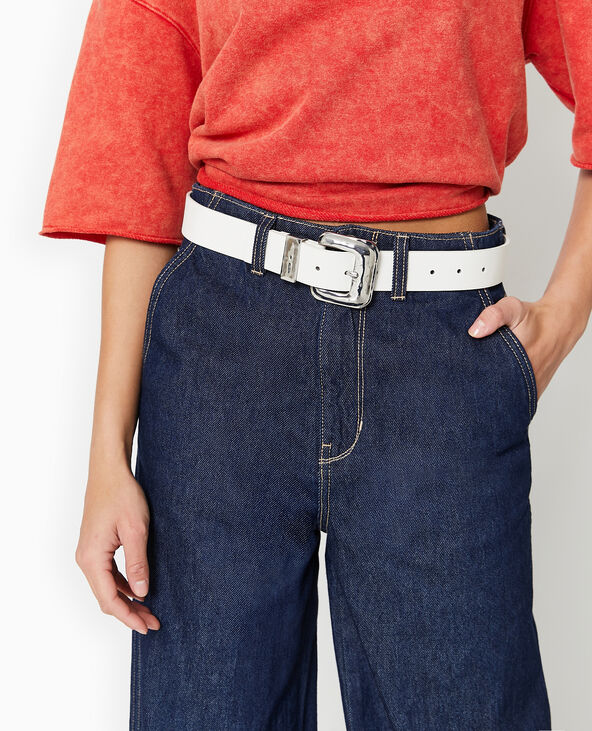 Ceinture avec boucle carrée blanc - Pimkie