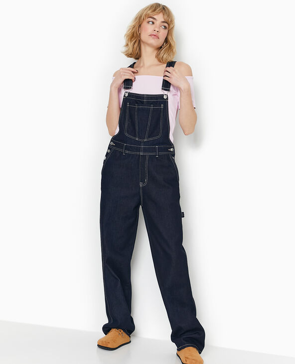 Salopette en jean avec coutures contrastées bleu - Pimkie