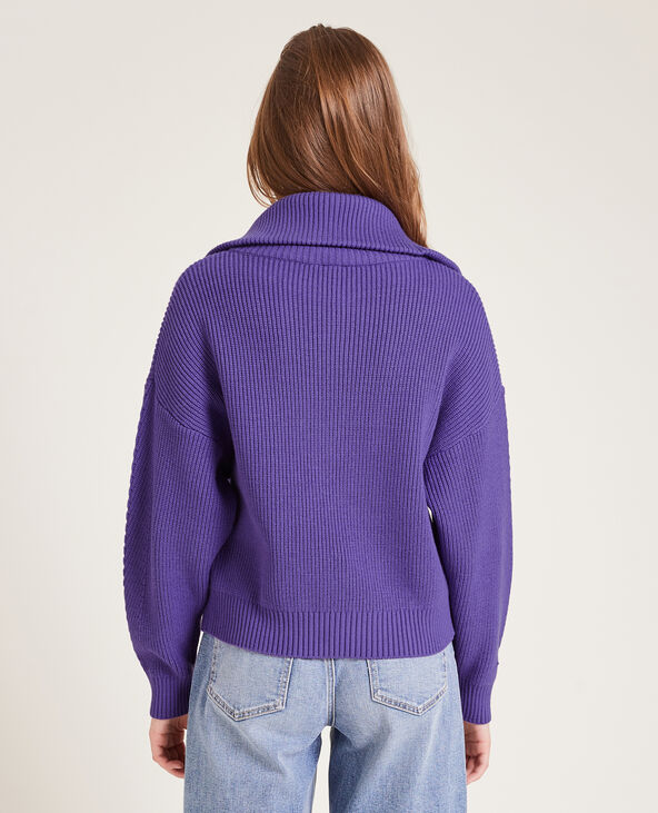 Pull en maille col zippe