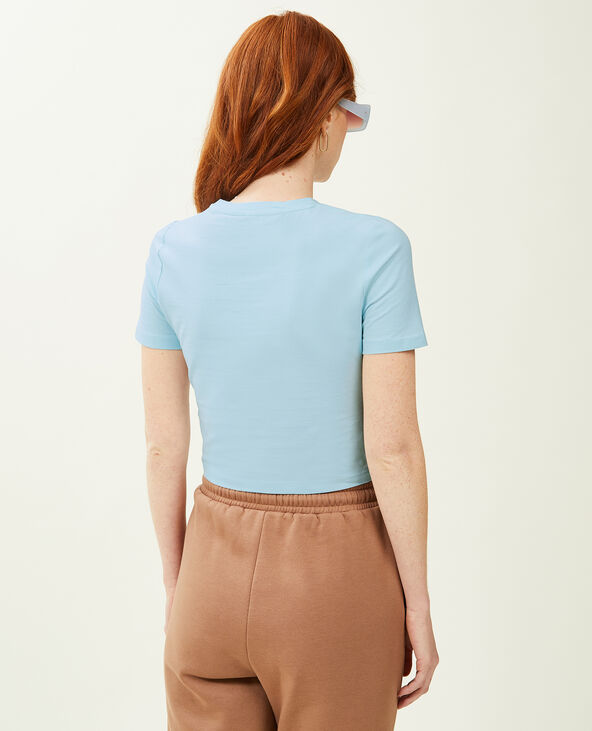 T-shirt cropped bleu clair - Pimkie