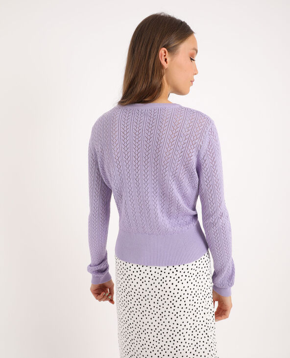 Gilet maille fantaisie lilas - Pimkie